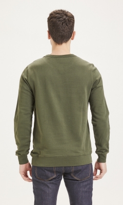 Elm Basic Badge Sweat - green melange